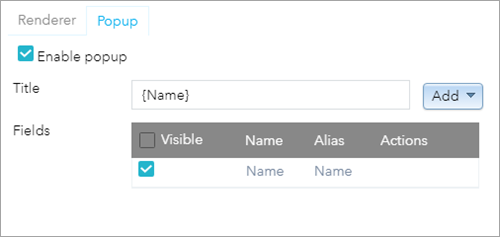 Geoprocessing output parameter pop-up configuration